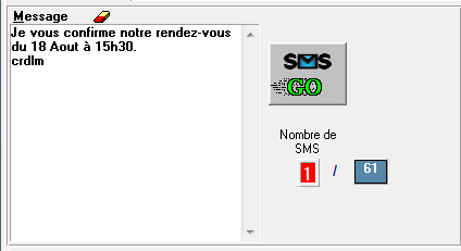 interface d'envois sms détaillée