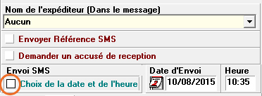 interface d'envois sms détaillée